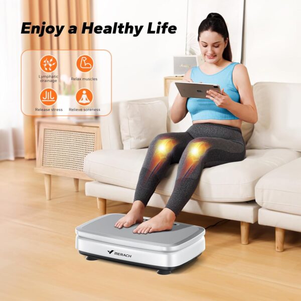 71WCXzKwmTL._AC_SL1500_.jpg MERACH Vibration Plate Exercise Machine, Vibration Plate for Lymphatic Drainage, Vibrating Plate Exercise Machine for Women Men, Workout Equipment for Home