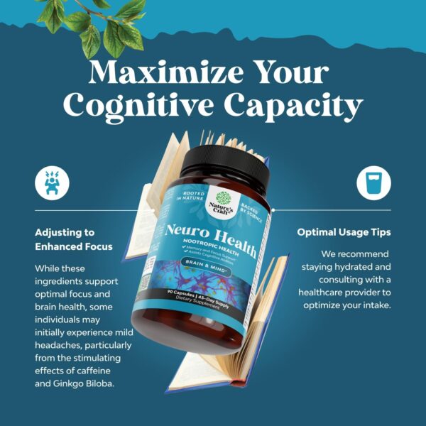 Advanced Nootropic Brain Supplement for Memory and Focus Enhancement - Synergetic Mental Energy and Focus Supplements for Cognitive Enhancement - Vitamins for Mind Memory & Brain Health - 45 Servings