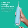 quip Water Flosser with Replacement Tip - Cordless Water Flosser with Adjustable Pressure - Teeth Cleaner Pick with 360 Degree Rotating Replaceable Tip, Rechargeable Water Dental Pick - Sky Blue