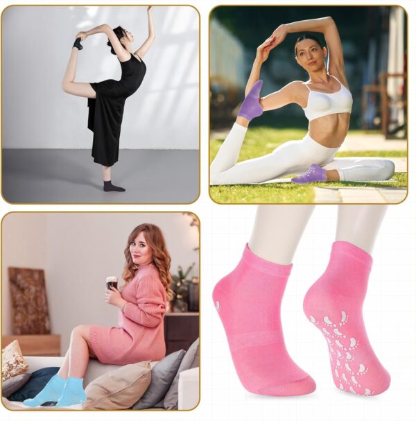 5 Pairs Yoga Socks with Grips for Women, Non Slip Socks for Women, Pilates Socks with Grips, Non Slip Pilates Grip Socks, Yoga Pilates Anti Skid Socks, Non Slip Barre Hospital Socks