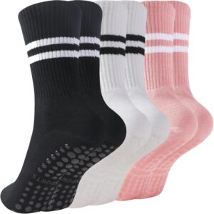 Pilates Socks with Grips for Women,Grippy Yoga Socks,Non Slip Ballet Barre Dance Gym Socks