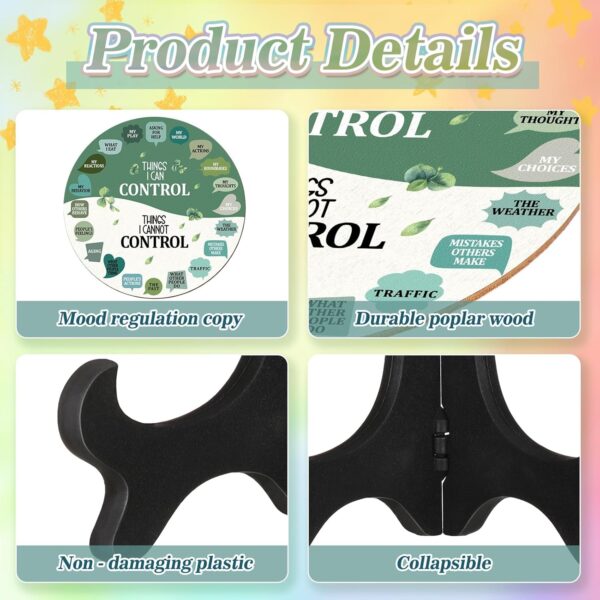 2 Pcs Things I Can Control Therapy Office Desk Decor Feelings Wheel Chart Calming Emotions Wheel Poster Mental Health Feelings Psychology Decor for Home Office Counselor Women Men(Greenery)