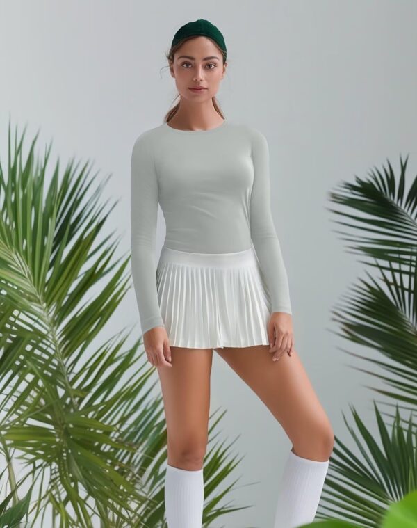 Womens Long Sleeve Workout Tops Slim-Fit Yoga Top Quick Dry Running Athletic Shirt High Stretch