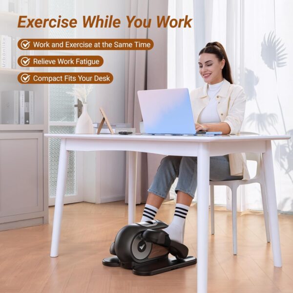 71WQoaFlZL._AC_SL1500_.jpg MERACH Under Desk Elliptical, Ellipse Leg Exerciser Electric as Seen on TV for Seniors with Remote Control & 12 Adjustable Speeds, Quiet Portable Seated Pedal Exerciser Machine for Home