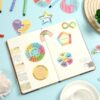 96 Pcs Breath Calm Anxiety Sensory Stickers Reusable Mindfulness Stickers Calming Strips Adhesive Sensory Strips for School Office Classroom Desk Adults Teens Counselor Tension Fidget Supplies