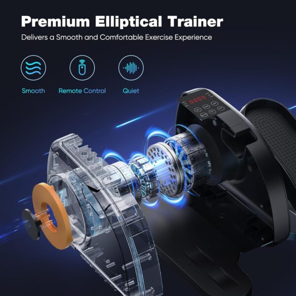 OLIXIS Under-Desk Elliptical Machine–Compact & Quiet Mini Pedal Exerciser with Adjustable Speed, LED Display, Portable Fitness Solution for Home or Office Workouts