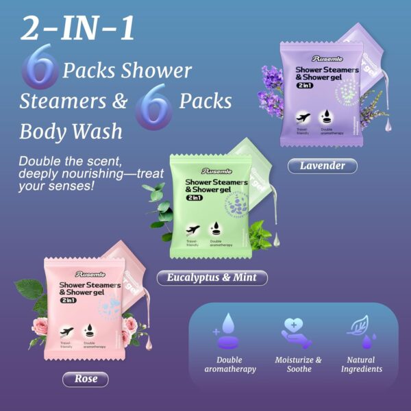 Shower Steamers Aromatherapy, 6 Pack Shower Bombs & 6 Pack Body Wash, Birthday Gifts for Women with Essential Oils, Teacher Appreciation Graduation Mothers Gifts for Mom, Wife, Grandma