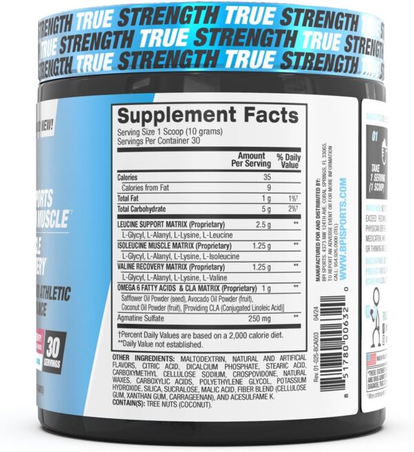 BPI Sports Best BCAA - BCAA Powder - Branched Chain Amino Acids - Muscle Recovery - Muscle Protein Synthesis - Improved Performance – Hydration – Blueberry Lemonade - 30 Servings - 12.34 oz