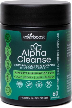 AlphaCleanse | Liver Health and Detox Blend Made with 12 Organic Superfoods. Milk Thistle, Dandelion Root, Burdock Root. Formulated for Detox Support, Liver, Digestive Health.