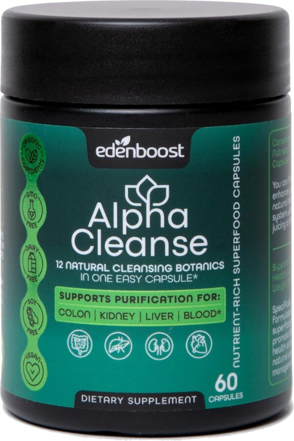 AlphaCleanse | Liver Health and Detox Blend Made with 12 Organic Superfoods. Milk Thistle, Dandelion Root, Burdock Root. Formulated for Detox Support, Liver, Digestive Health.