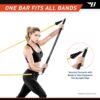 Professional Resistance Exercise 36" Light Weight Bar and All-in-one 6-pc Resistant Accessory Kit with 20/30/40lb Bands, Door Anchor and Ankle/Arm Straps for Home Physical Training