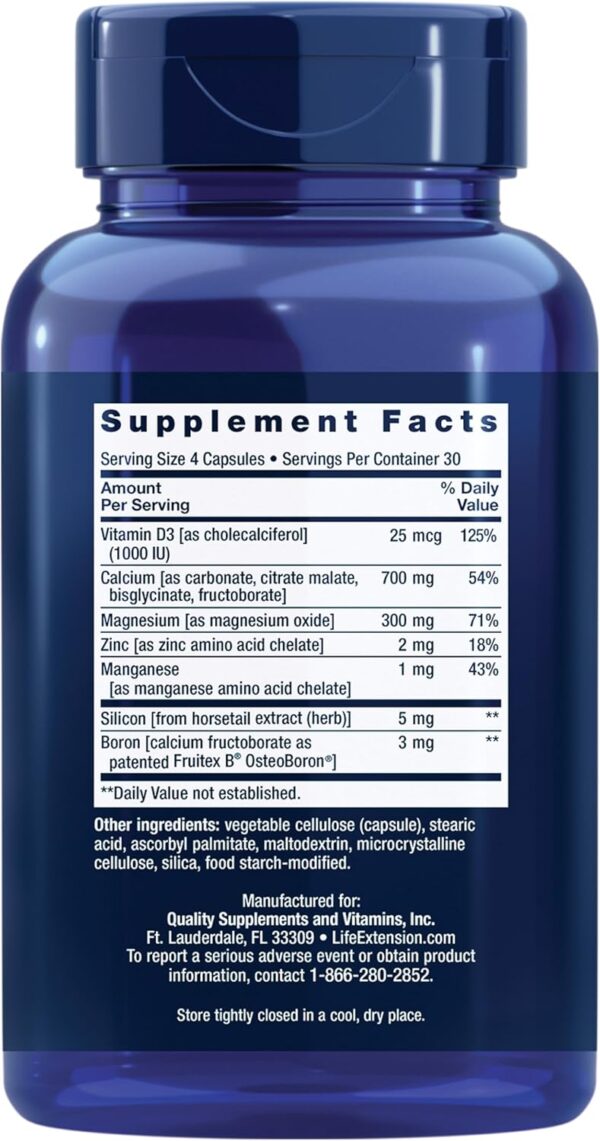 71WlbLEDwSL._AC_SL1500_.jpg Life Extension Bone Restore – Helps Maintain Healthy Bone Density - Calcium, Vitamin D3, Magnesium, Zinc, Boron and Other Bone-Healthy Minerals - Non-GMO, Gluten-Free – 120 Capsules