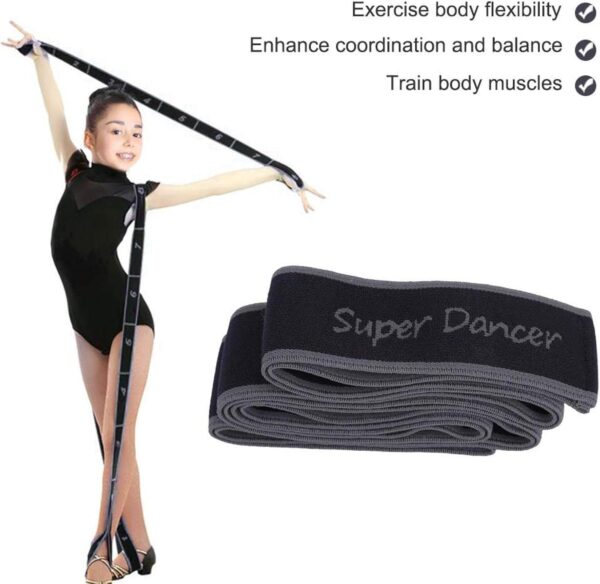 Exercise Strap, Yoga Stretch Assist Strap with 8 Numbered Loops, Band for Yoga Pilates Dance and Gymnastics Workout, Kids Dancing Assistance(Grey)