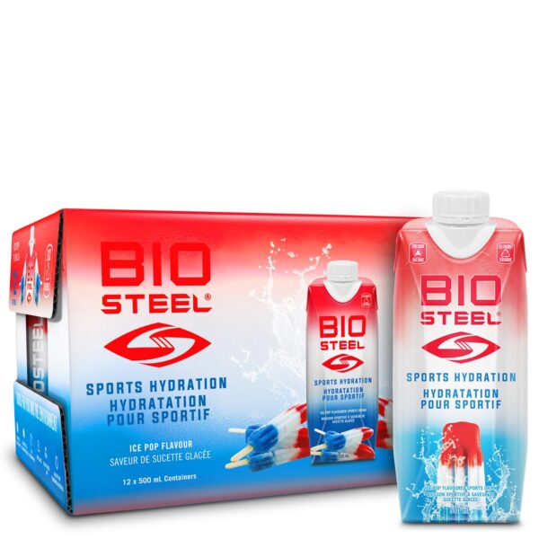 BioSteel Sports Drink, Great Tasting Hydration with 5 Essential Electrolytes, Ice Pop Flavor, 16.7 Fluid Ounces, 12-Pack