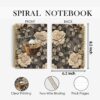 Mental Health Vintage Spiral Notebook, Skull Coffee Mug Cup Journal, Depresso Espresso 5.5"x8.3" 164pages Lined Notebooks College Ruled, Retro Floral Notebook for Office School Supplies