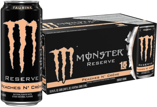 Monster Energy Reserve Peaches N Creme, Energy Drink, 16 Ounce (Pack of 15)