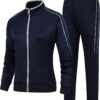 Women's 2 Pieces Athletic Tracksuit Full-Zip Workout Sweatsuit with Active Jackets and Pants