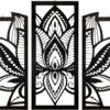 3 Pieces Lotus Flower Wall Art Mandala Carved Wooden Wall Hanging Home Decoration, Wood Art, Meditation/ Spiritual Decor (Black)