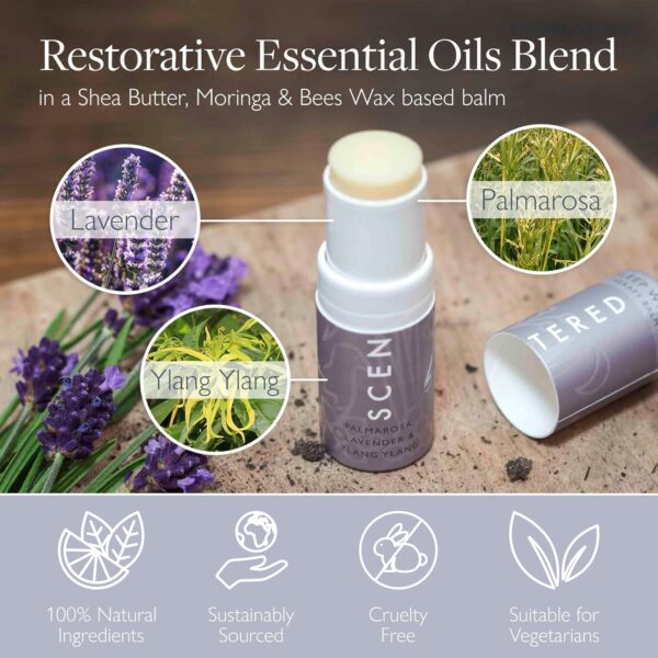 Scentered Aromatherapy Balm Stick - Sleep Well Lavender Essential Oil Roll On to Help Sleep - All Natural Sleep Aid with Palmarosa & Ylang Ylang - Aromatherapy Gifts for Women