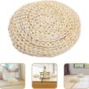 1Pc Round Handmade Straw Weaving Cushion Tatami Floor Pillow for Yoga Meditation and Worship Soft Hand-Woven Seat Mat for Home Decor