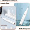 Plaque Remover for Teeth, Electric Tooth Cleaner Tartar Remover for Teeth with LED Light,4 Modes Rechargeable Teeth Cleaning Kit with Dental Tools, 2 Replaceable Heads (White A)