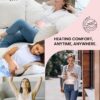 Portable Cordless Heating Pad，Heating Pad 5s Fast Heating，Heating Pads for Cramps with 3 Heat Levels and 3 Massage Modes，Menstrual Heating Pad for Women and Girl (Pink)