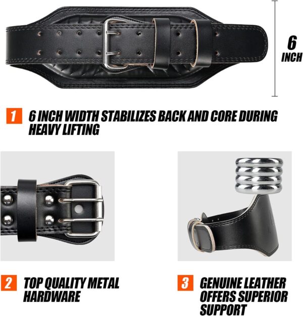 Genuine Leather Weight Lifting Belt for Men Gym Weight Belt Lumbar Back Support Powerlifting Weightlifting Heavy Duty Workout Training Strength Training Equipment