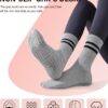 DIBAOLONG Pilates Socks with Grips for Women Yoga Socks Non Slip Barre Hospital Socks 6-Pairs Grippy Ankle Socks