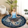 Round Meditation Pilates Yoga Mat Luxury Suede Large Yoga Mat Natural Rubber Non-Slip Base is ery Suitable for Meditation, Stretching, Yoga Environmental Protection, Fitness Exercise, Home and Outdoor. 140CM Diameter