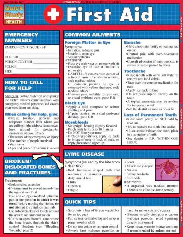 First Aid QuickStudy Laminated Reference Guide (QuickStudy Health)