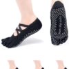 Women Non-Slip Full Toe Grip Socks With Straps, Designed For Yoga, Pilate, Dance, Ballet, Barre Or Gym Workout