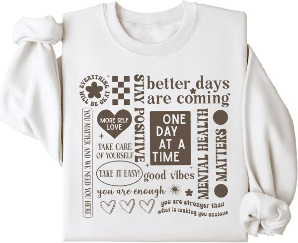 Mental Health Sweatshirt, Mental Health Awareness Supporter Crewneck Sweatshirt For Women Men