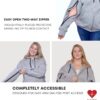 71Y0OHtRkWL._AC_SL1500_.jpg Inspired Comforts Dialysis Port Access Unisex Hoodie with Two Way Arm Access Zip