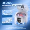 Ultrasonic Retainer Cleaner, 45kHz Retainer Cleaner Machine with 4 Modes Digital Timer, 200ML Denture Cleaner with Mouth Guards, Braces, Toothbrush Heads, Jewelry