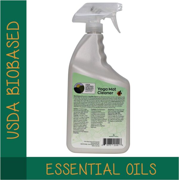 Black Diamond Stoneworks Yoga Mat Spray Cleaner: USDA Certified BIOBASED- Essential Oils, Safe for All Type of Materials, Exercise, Pilates, or Workout Mats. (1 quart)