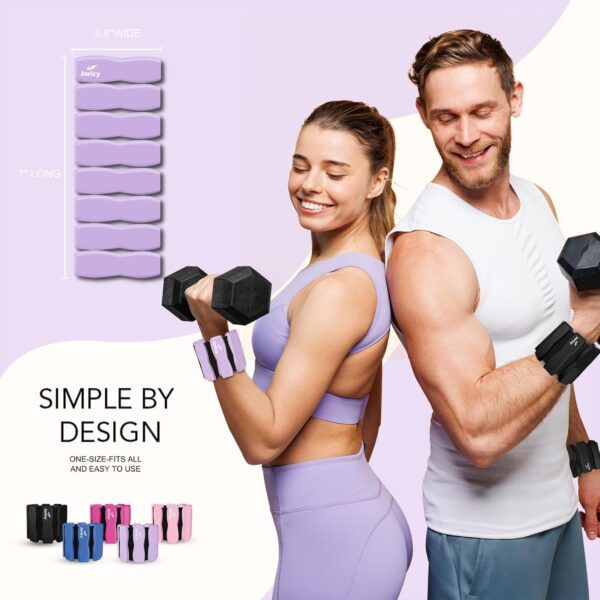 Wrist Weights Adjustable Ankle Weights for Women Men Kids 1lb*2 Silicone Arm & Leg Weighted Bracelet for Yoga Pilates Running Walking Swimming Physical Therapy Strength Training Exercise
