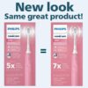 Philips Sonicare 4100 Rechargeable Electric Toothbrush, with Pressure Sensor, 2 Intensity Settings, SmarTimer and QuadPacer, 14-Day Battery Life, Deep Pink, Model HX3681/26