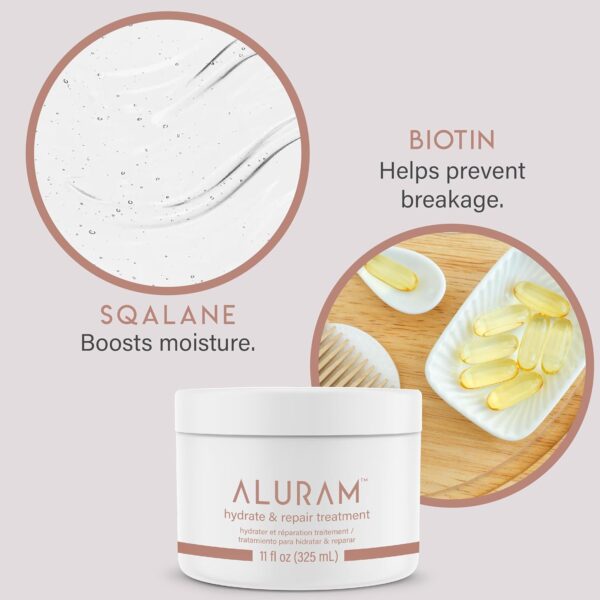 Aluram Hydrate & Repair Hair Treatment, Intense Moisture Infusion, Clean Hydration Boost for All Hair Types,11 Fl Oz