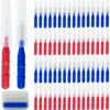GXXMEI 250PCS Braces Dental Brush Flosser for Cleaner Interdental Brush Toothpick Dental Tooth Flossing Head Oral Dental Hygiene Toothpick Cleaners Cleaning Tool