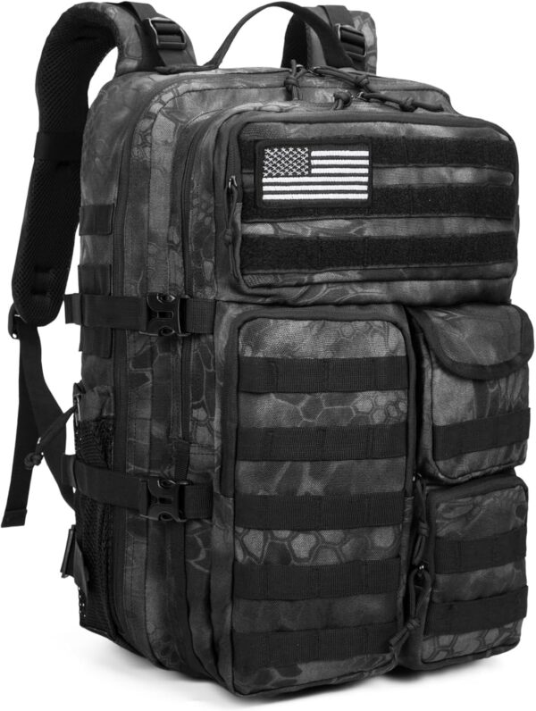 Wotony Tactical Backpack for Men-Military Waterproof Backpack with Multiple Pockets and Tactical Gear for Outdoor Adventures (Camouflage Black, 19.5 inch-900D)