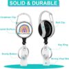 Plifal ID Badge Holder with Lanyard and Retractable Badge Reel Clip, Rainbow Mental Health Matters Card Name Tag Lanyard Vertical ID Protector Bage Clips for Nurse Nursing Psychologist Doctor Student