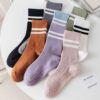 Tergy 8 Pairs Long Yoga Socks with Grip for Women Anti Skid Gripper Socks No Slip Socks for Pilates, Barre, Dance,Yoga