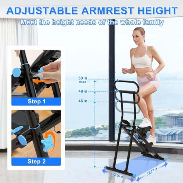 71Yl-RozN7L._AC_SL1500_.jpg Stair Stepper for Home Gym,Folding Vertical Climber Cardio Exercise Machine,Stair Climber for Full Body Workout with Adjustable Handlebar for Women & Men