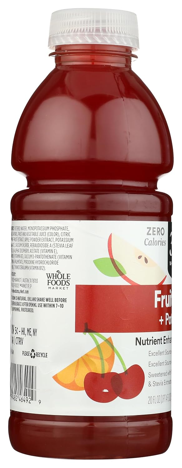 365 By Whole Foods Market, Water Nutrient Fruit Punch Potassium No Calorie, 20 Fl Oz