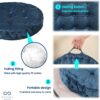 Sioloc Round Floor Pillows,Seating Cushion Floor Pillow Seating for Adults & Kids Bedroom,Thick Meditation Pillows Floor Cushion for Chair Sofa Yoga(Navy,23''X23'')