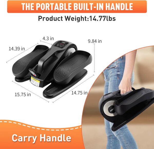 Under Desk Elliptical Machine, Ellipse Leg Exerciser for Seniors Adults, Adjustable Speeds Elliptical Trainer with Remote Control, Quiet & Portable Mini Seated Pedal Exerciser for Home Office Use