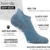 KitNSox 2 Pack Non Slip Grip Yoga Socks for Men Women, Non Skid Cushioned Hospital Maternity Ballet Pilates Floor Dance Socks