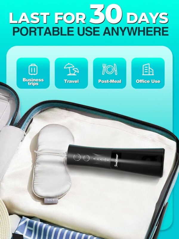Water Dental Flosser Teeth Pick: Portable Cordless Water Dental Piks 300ML Rechargeable Picks Pik IPX7 Waterproof Oral Irrigator Travel Flossers Teeth Cleaning Gum Care Deep Flossing for Home Shower