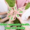 Halatool 100 PCS Mental Health Awearness Ribbon with Safty Pins for World Mental Health Day Green Ribbon Pins for Charity Public & Social Event