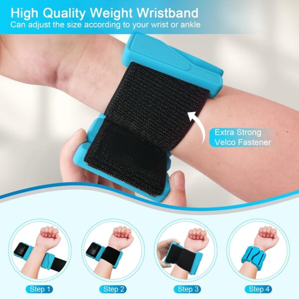ADLIFE Adjustable Wrist Ankle Weights for Women Men Kids, 2 Lbs Wearable Arm Leg Weights Set of 2(1 Lb Each), Weighted Wristbands Exercise Weights for Walking Running Pilates Yoga Travel Pool Exercise Home Gym Workout